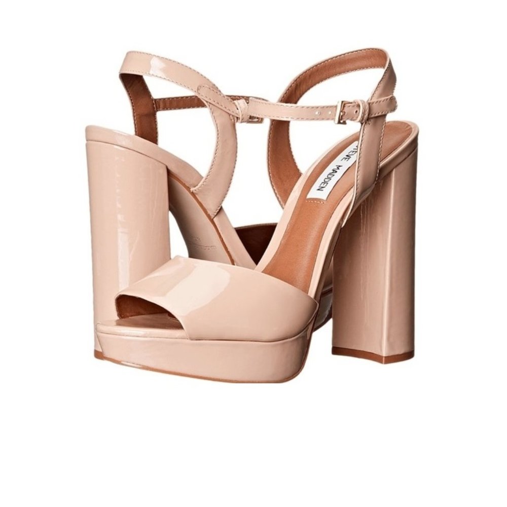 Steve Madden "Kierra" Nude Platform Heels